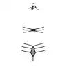 Passion - Rita Set L/XL. Wyjątkowy komplet bielizny damskiej z otwartymi miseczkami w stylu harness. Zjawiskowy paseczkowy komplet