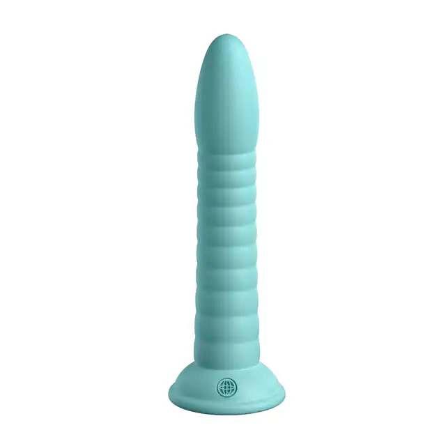 Dillio - Slim Seven 7 Inch. Miętowe dildo o żebrowanej strukturze i mocnej przyssawce. Silikon premium utwardzany platyną. 19,7 cm długości