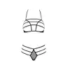 Passion - Rita Set L/XL. Wyjątkowy komplet bielizny damskiej z otwartymi miseczkami w stylu harness. Zjawiskowy paseczkowy komplet