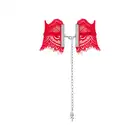 Obsessive - Bergamore choker O/S. Elegancka, kobieca obroża z czerwonej koronki. Unikalny dodatek. 