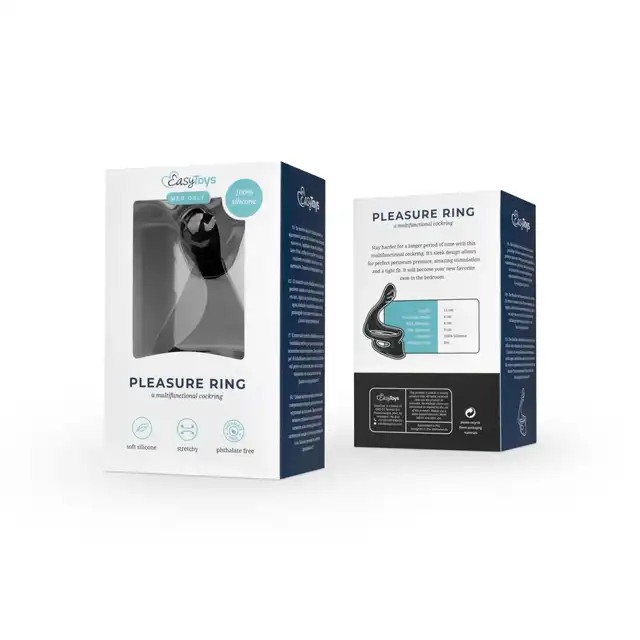 Easy Toys - Pleasure Cock Ring. Miękki silikonowy ring na penisa i jądra stymulujący krocze. 