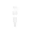 Obsessive - G330 S/M/L. Subtelnie zmysłowy biały bodystocking z kusząco prześwitującym wzorem