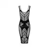 Obsessive - D609 S/M/L. Niesamowita geometryczna bodystockingowa sukienka. Idealna mała czarna na randkę 