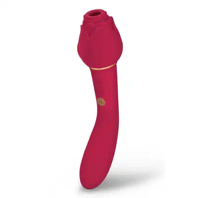 Rosegasm - Twosome Suction Vibe. Dwustronny wibrator do punktu G i stymulator łechtaczki w kształcie róży. Elegancko zmysłowy 