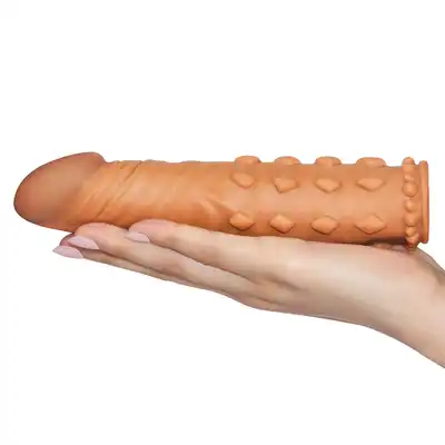 Add 2" Pleasure X Tender Penis Sleeve Brown