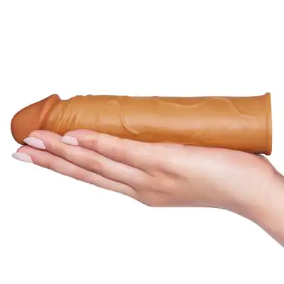 Add 1" Pleasure X Tender Penis Sleeve Brown