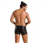 Passion - 049 Short Matt L/XL - czarne męskie bokserki z zamkami. Imitacja skóry 