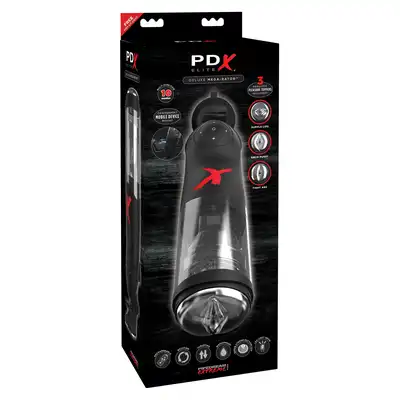 PDX Elite - Deluxe MegaBator - najbardziej zaawansowany masturbator! Zaznaj przyjemności bez używania rąk! Wymienne nakładki