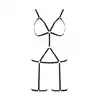 Passion - Indica L/XL. Finezyjne body w tylu harness. Idealne podkreślenie biustu, ud i bioder z w pełni regulowanymi paskami