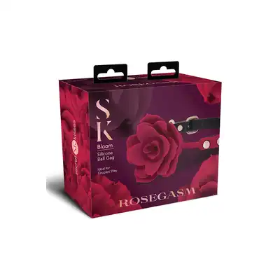 Rosegasm - Bloom Silicone Gag. Regulowany elegancki knebel w kształcie róży. Perfekcyjnie subtelne zniewolenie