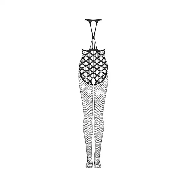Obsessive - G332 S/M/L. Czarny bodysticking w stylu kabaretkowym i niesamowicie oryginalnym splotem 