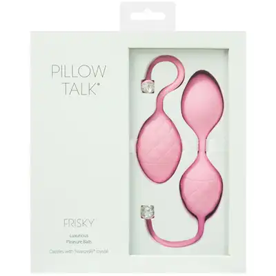 Pillow Talk - Frisky. Różowe kulki gejszy. Kryształki Swarovskiego. Mega sale!