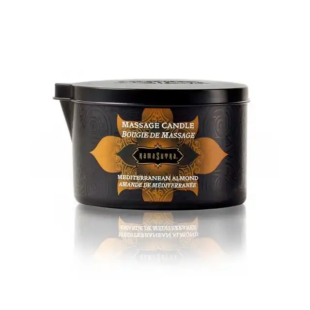 Kamasutra - Mediterranean Almond. Cudownie nawilżająca świeca do masażu o zapachu migdałów 