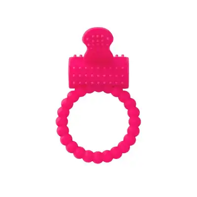 A-Toys - Pink Cock Ring. Wodoodporny silikonowy pierścień wibrujący dla podwójnej przyjemności