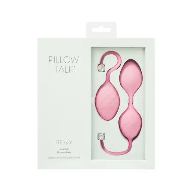 Pillow Talk - Frisky. Różowe kulki gejszy. Kryształki Swarovskiego. Mega sale!