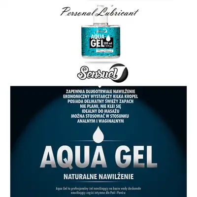 Sensuel - Aqua Gel, jedwabisty żel poślizgowy! 300ml - Bestseller!