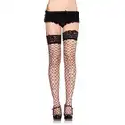 Leg Avenue - Net Stocking With Lace O/S. Szalenie seksowne pończochy kabaretkowe z koronką 