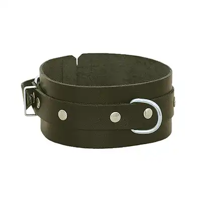 Leder - Obroża z czarnej solidnej skóry. Model 1001. 
