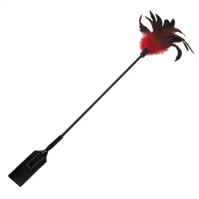 Sex &amp; Mischief - Feather Slapper - elegancka, dwustronna packa. Luksusowe piórka oraz czarna, mocna packa. 