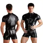 Svenjoyment - Playsuit. Kombinezon czarny wetlook.