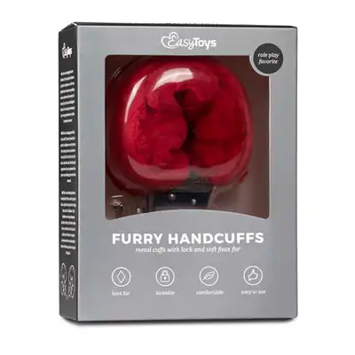 Easy Toys - Kajdanki z puszystym futerkiem. Czerwone