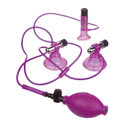 Fetish Fantasy - Vibrating Triple Suck. Wibrujące przyssawki na sutki