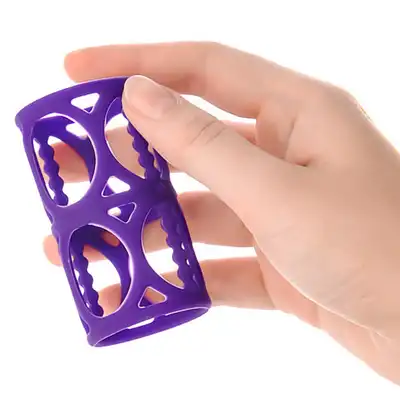 A-Toys - Penis Extender. Fioletowa wodoodporna nakładka na penisa w kompaktowym rozmiarze z wypukłą fakturą 