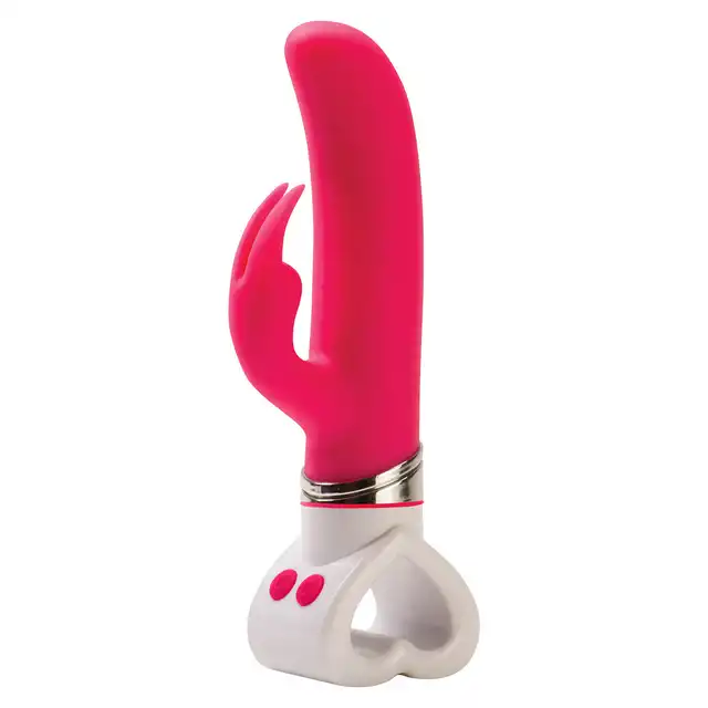 Rocks`s Off - Roxy Rabbit Pink. Wyjątkowy różowy wibrator z pięknym uchwytem w kształcie serduszka