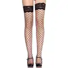 Leg Avenue - Net Stocking With Lace O/S. Szalenie seksowne pończochy kabaretkowe z koronką 