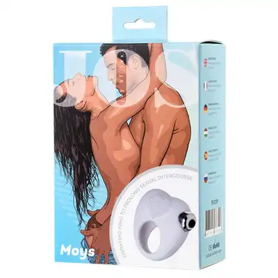 Joy of Sex - Vibrating ring Moys. Biały pierścień na penisa.