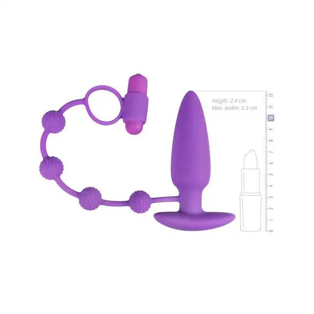Easy Toys - Triple pleasure. Wibrujący ring z zatyczką analną