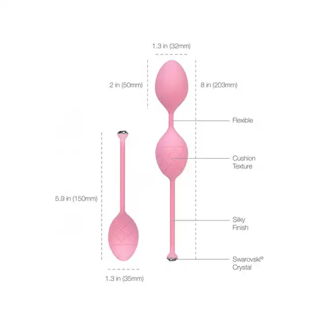 Pillow Talk - Frisky. Różowe kulki gejszy. Kryształki Swarovskiego. Mega sale!