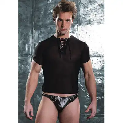 Sunspice - Sexy Lingerie. Prześwitujący t-shirt z wiązaniem.