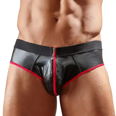 Svenjoyment - Jockstrap z zamkiem i czerwonym wykończeniem.