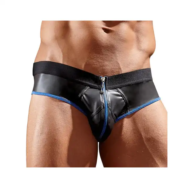 Svenjoyment -Jockstrap z zamkiem i niebieskim wykończeniem.