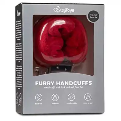 Easy Toys - Kajdanki z puszystym futerkiem. Czerwone