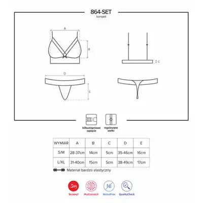 864-SET-1 komplet 2-częściowy kolor: czarny