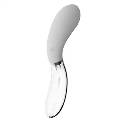 Liaison - Curve LED Vibrator -  ultranowoczesny dwustronny wibrator. Gładki silikon i najwyższej klasy szkło. Nieziemskie światło LED