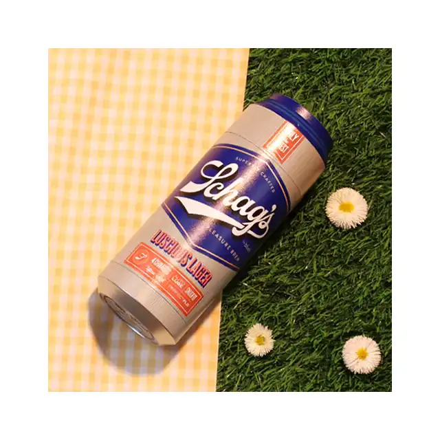 Schag's - Luscious Lager. Masturbator incognito w kształcie puszki piwa. Cztery komory z wyjątkowymi żebrowaniami 