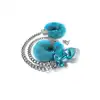 Nixie - Metal Butt Plug &amp; Furry Handcuffs Blue Metallic. Innowacja na rynku, zmysłowe połączenie wtyczki analnej z kajdankami na łańcuszku
