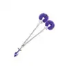 Nixie - Metal Butt Plug &amp; Furry Handcuffs Purple Metallic. Nowatorskie połączenie zabaw analnych z techniką bondage. Korek analny z puszystymi kajdankami