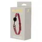 Blaze - Elite Ball Gag Red. Czarno-czerwony knebel w kształcie kulki z regulowanym paskiem z eko skóry