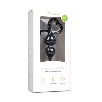 EasyToys - Heart Lover. Silikonowe kulki analne w kształcie serc, komfortowy uchwyt do całkowitej kontroli nad stymulacją