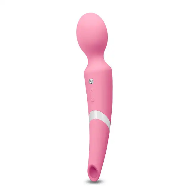 Sugar Pop - Aurora Pink. Wibrator magiczna różdżka z dodatkowym ciśnieniowym stymulatorem łechtaczki! Idealne połączenie dla całkowitej satysfakcji