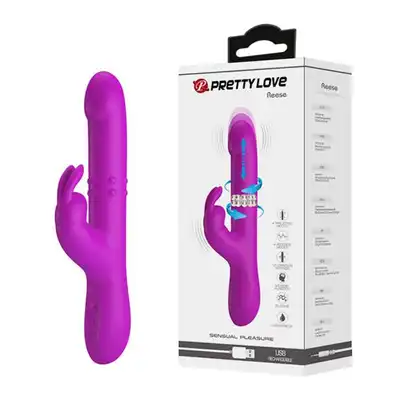 Pretty Love - Reese USB. Wielofunkcyjny wibrator z ruchomymi kuleczkami oraz ruchem posuwistym