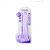 Shots Toys - Realistic Dildo With Balls 25,4 cm. Transparentne, fioletowe dildo z mocną przyssawką i ciekawą teksturą