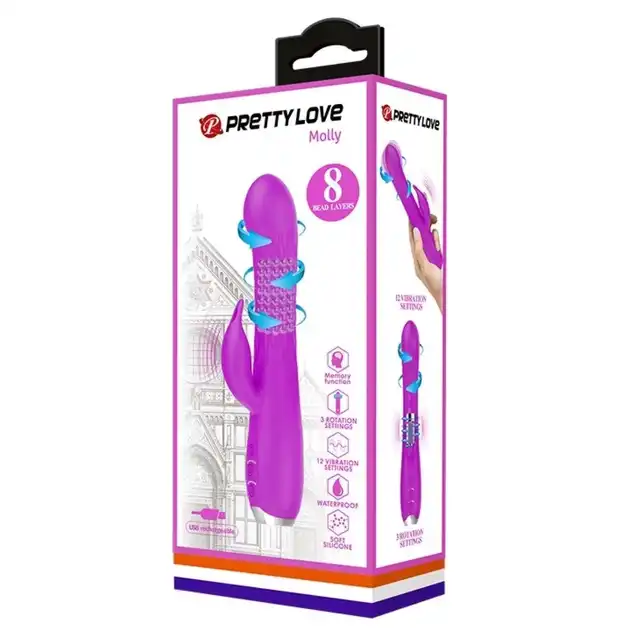 Pretty Love - Molly USB. Niezwykle stymulujący wibrator z 8 rzędami ruchomych kuleczek 