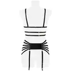 Grey Velvet - 4-teiliges Straps-Set M/L. Seksowny czarny komplet w stylu harness. Unikalny. 