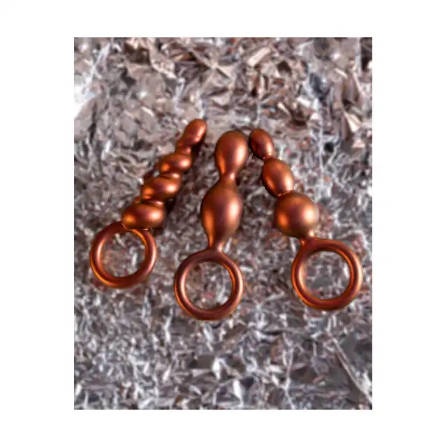 Anal Adventures - Matrix Beaded Loop Plug. Wtyczka analna z trzema koralikami analnymi. Atrakcyjny design, kolorystyka i najwyższej jakości materiał