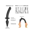 Strap-On-Me - Semi Real Switch Plug Black L - podwójna zabawa - podwójna przyjemność. Dildo oraz wtyczka analna